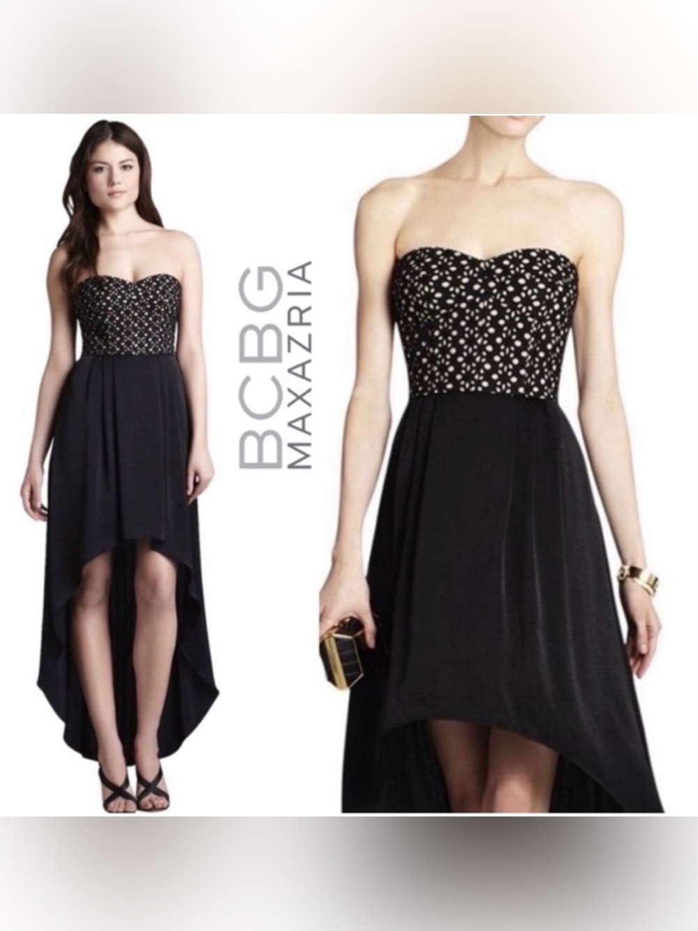 BCBGMaxAzria “Tess” Eyelet Corset Dress